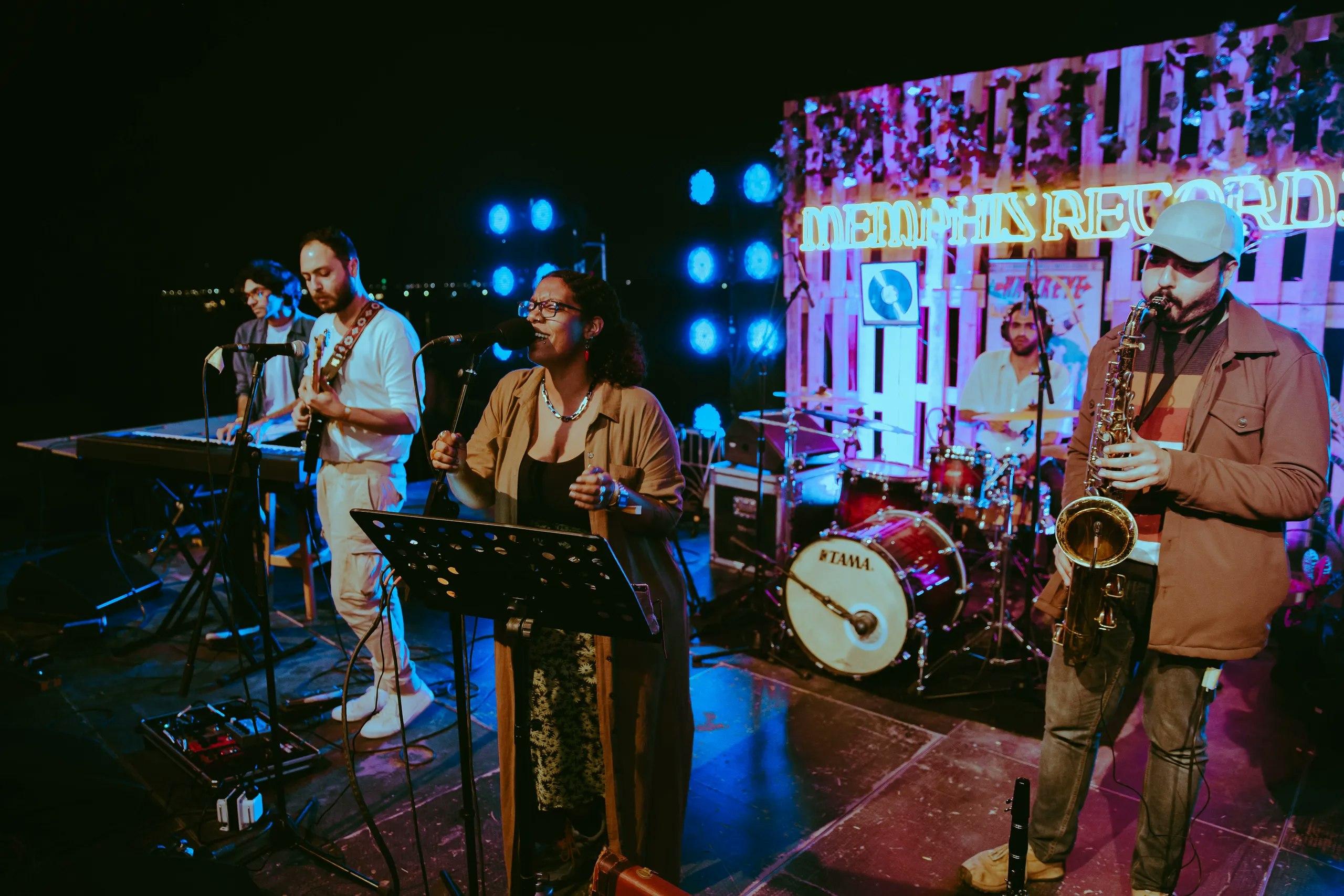 band performing