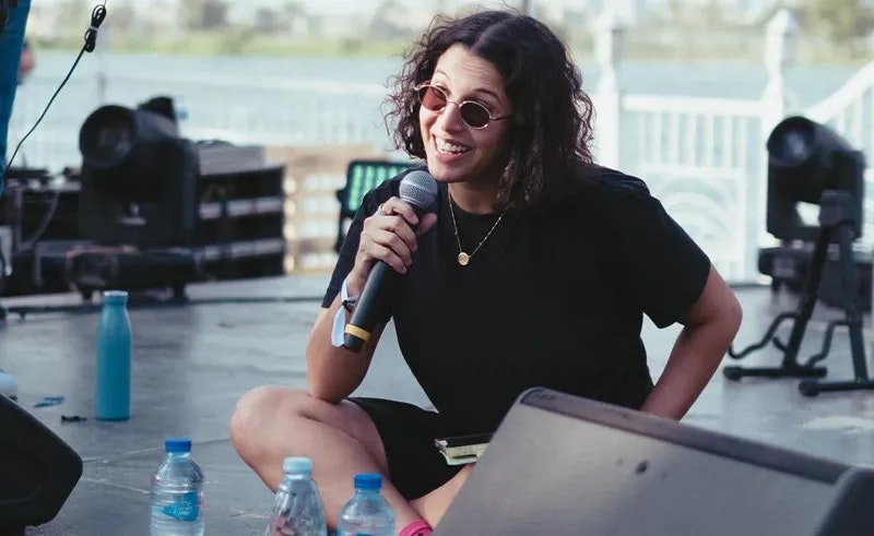 A girl with sunglass
