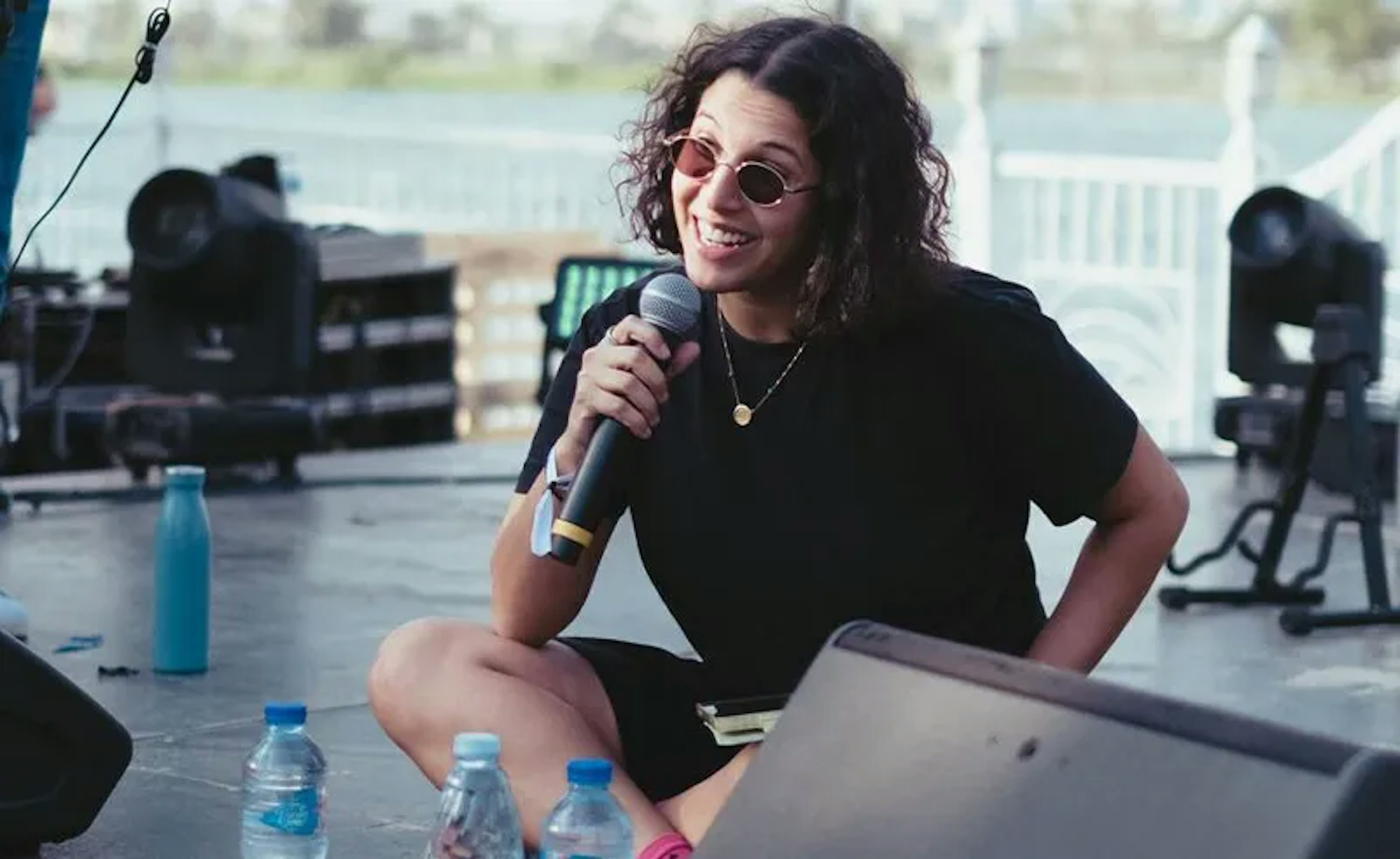 A girl with sunglass