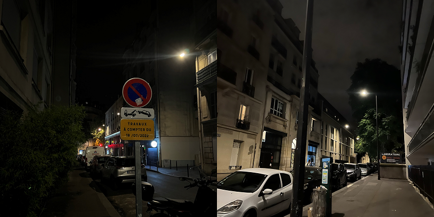 night street in front of airbnb