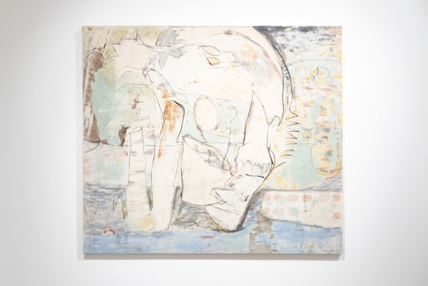 Oil, acrylic and charcoal on canvas, 182 x 160 cm