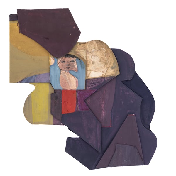 Collage, gouache and pencil on cardboard, mounted on panel, 37 x 35 cm
