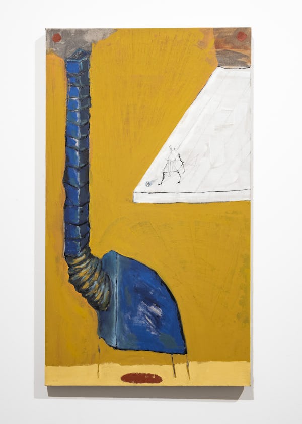 Oil, acrylic and oil stick on canvas, 100 x 53 cm