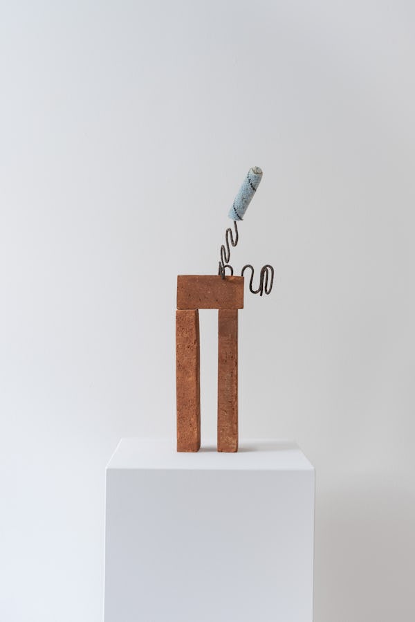 Red bricks, iron, foam roller