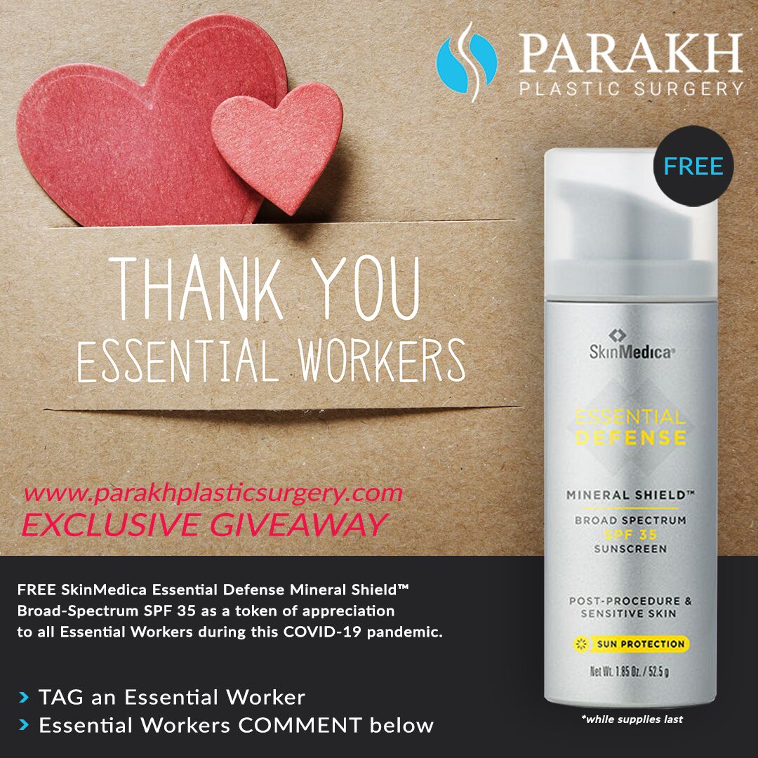 Giveaway for Essential Workers Parakh Plastic Surgery