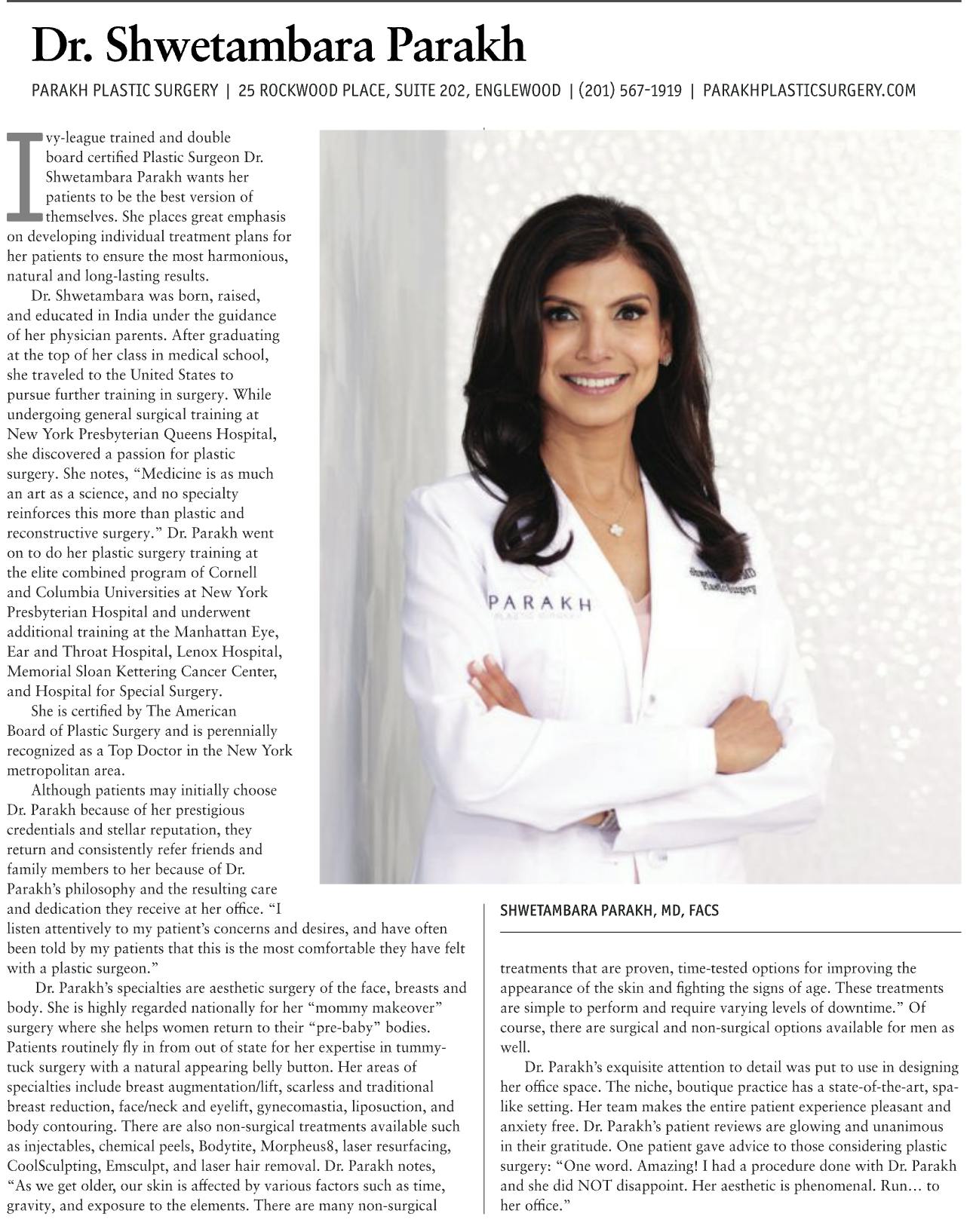 Dr. Parakh recognized in 201 Magazine