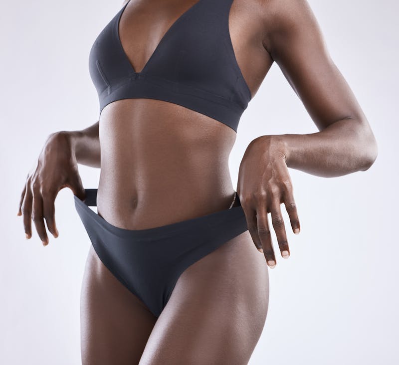 woman in black underwear