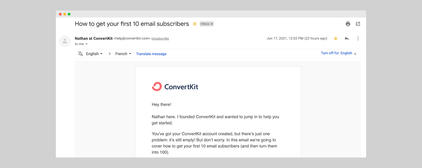 Email marketing strategy: ConvertKit's teaching email