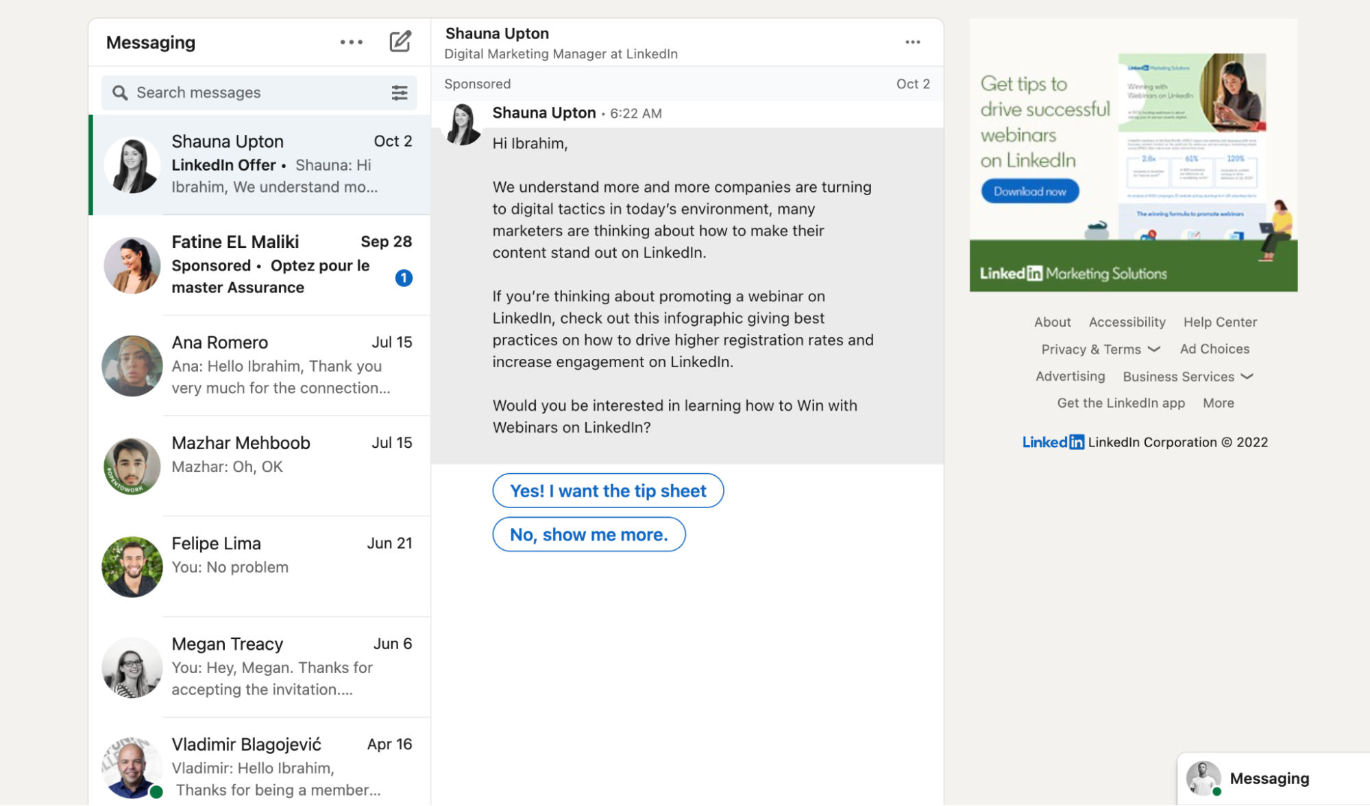 Linkedin inmail messages