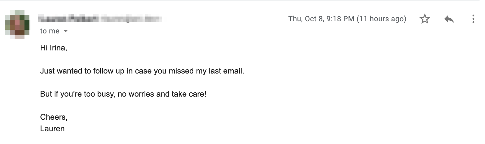 poor follow up email sample 1