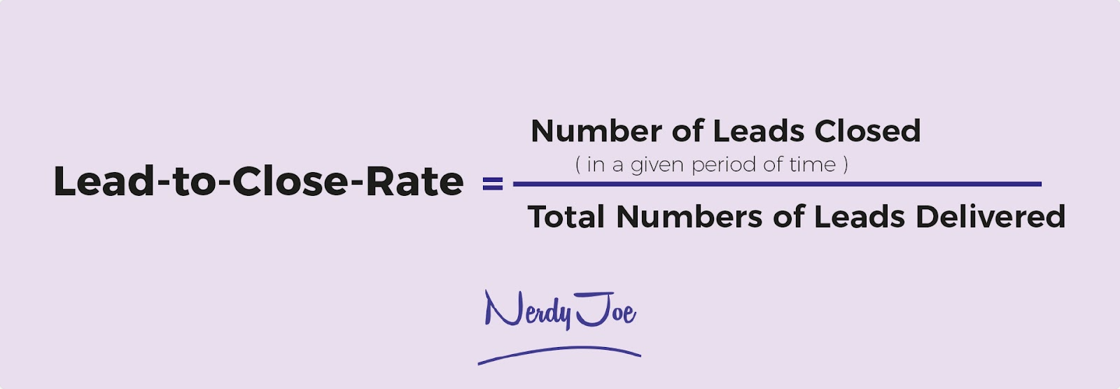 lead-to-close rate formula for a lead generation