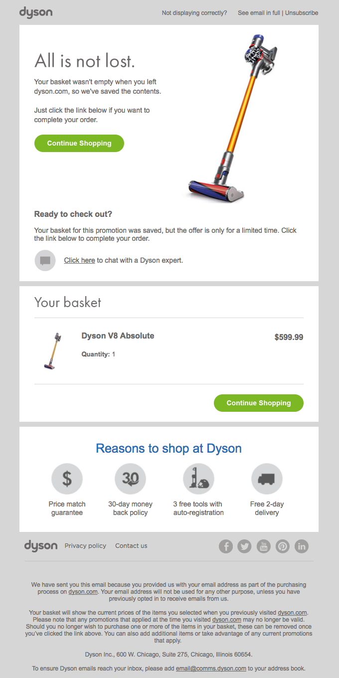 marketing campaign examples: dyson product launch campaign trying marketing channels like social media channels