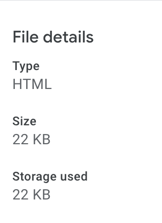 email html file size