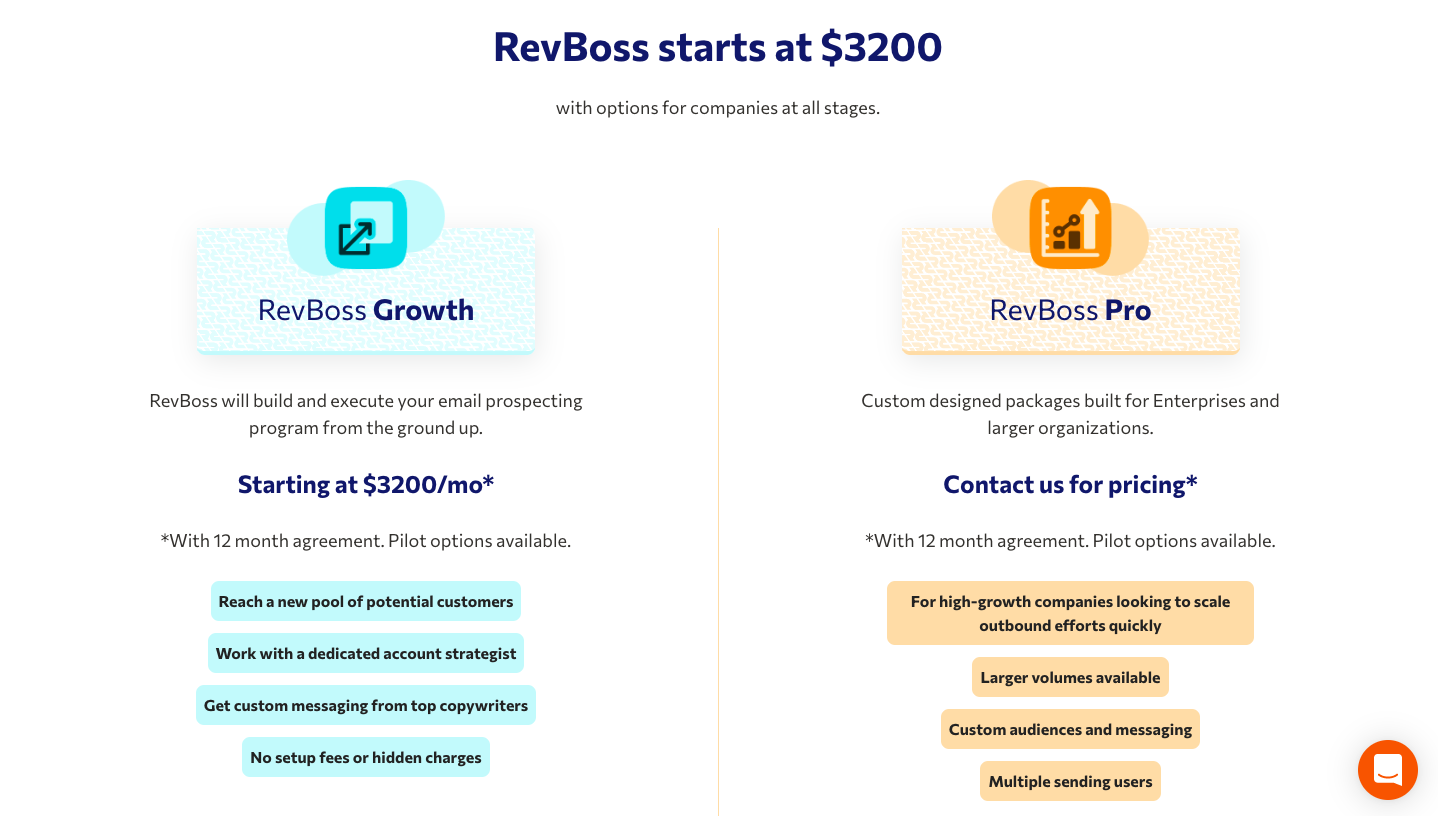 revboss lead gen pricing