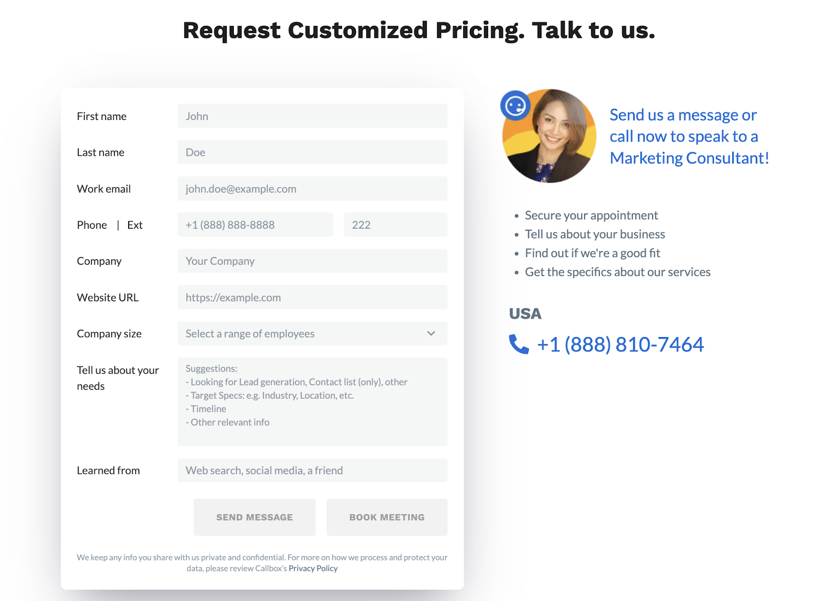 callbox inc appointment setting service cost