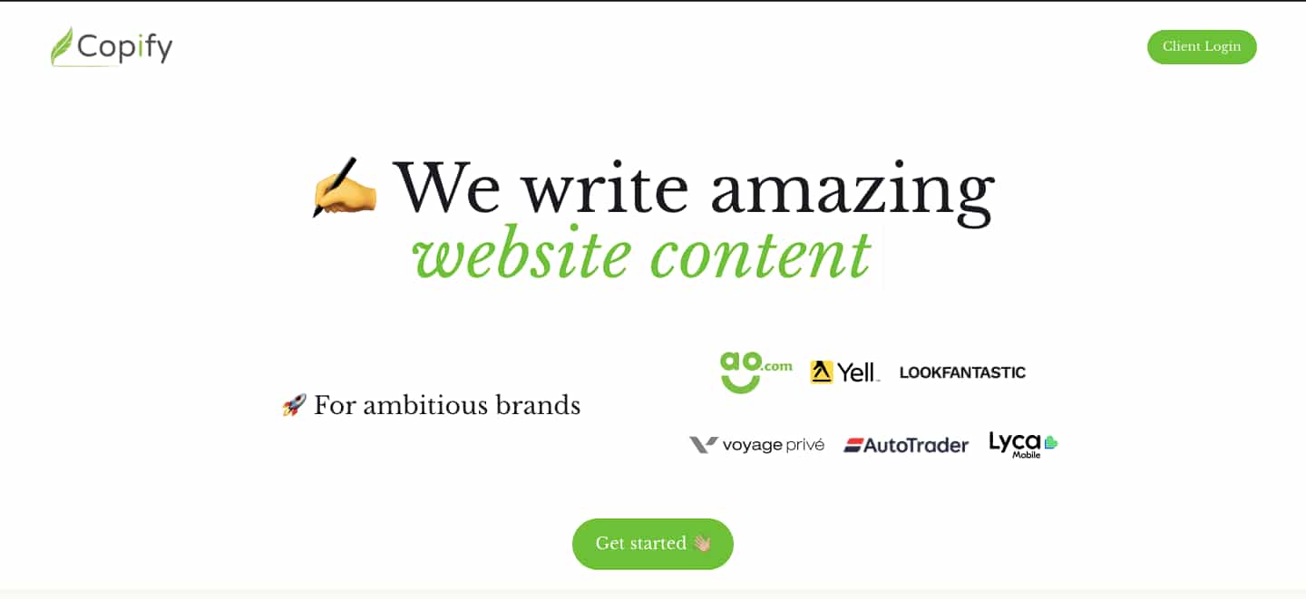 copify website and email marketing copywriting