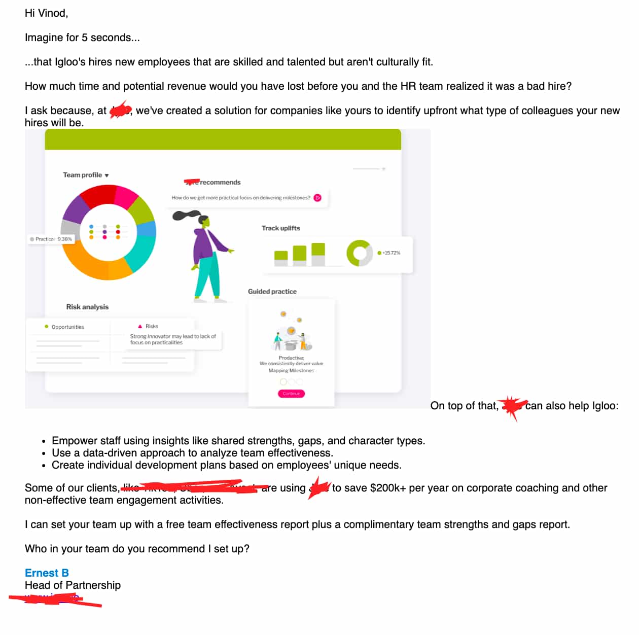 personalized cold email example