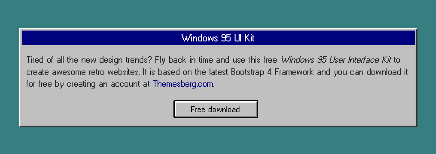 retro ui kit that looks like windows 95