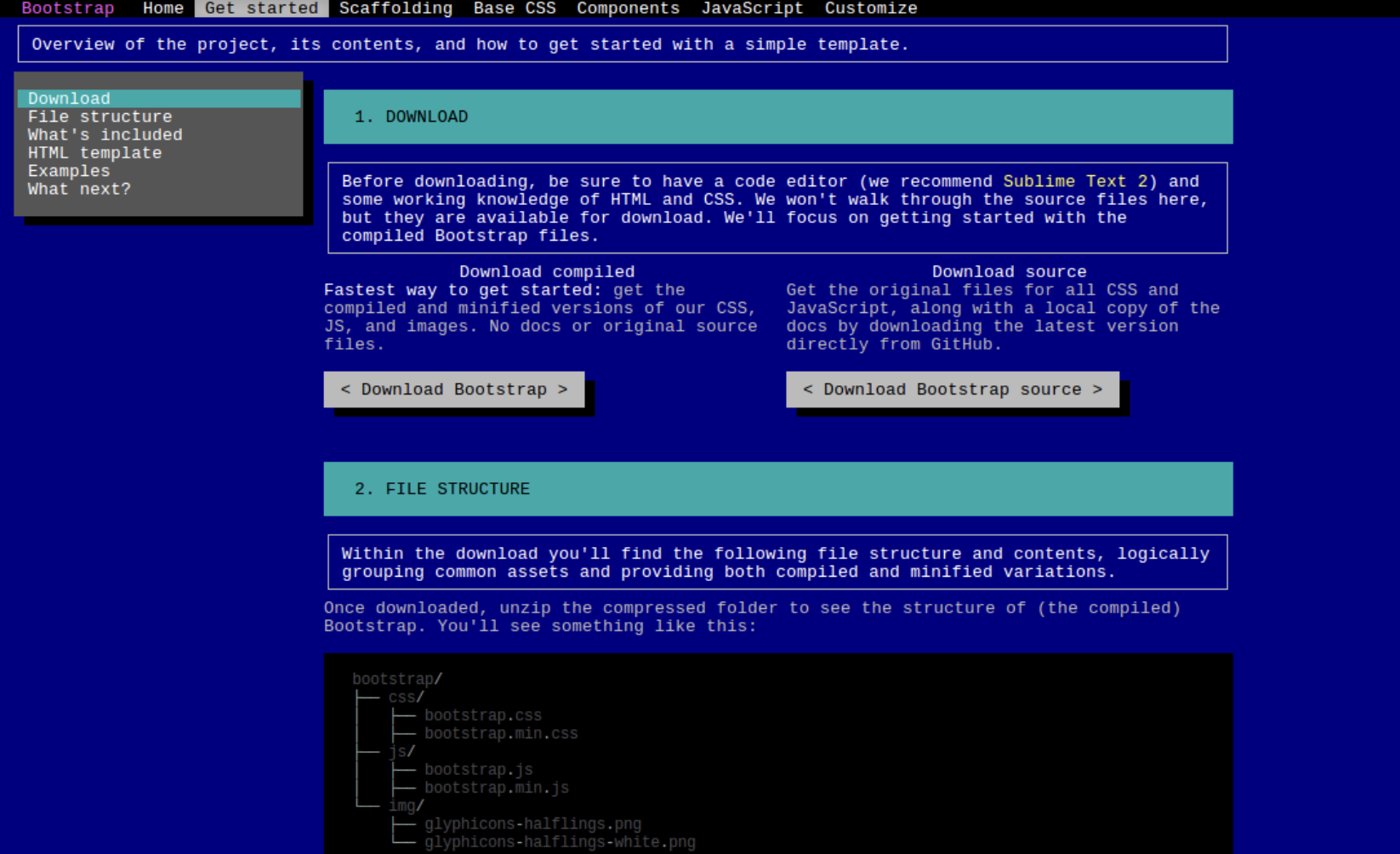 retro ui kit that looks like old blue screen terminals
