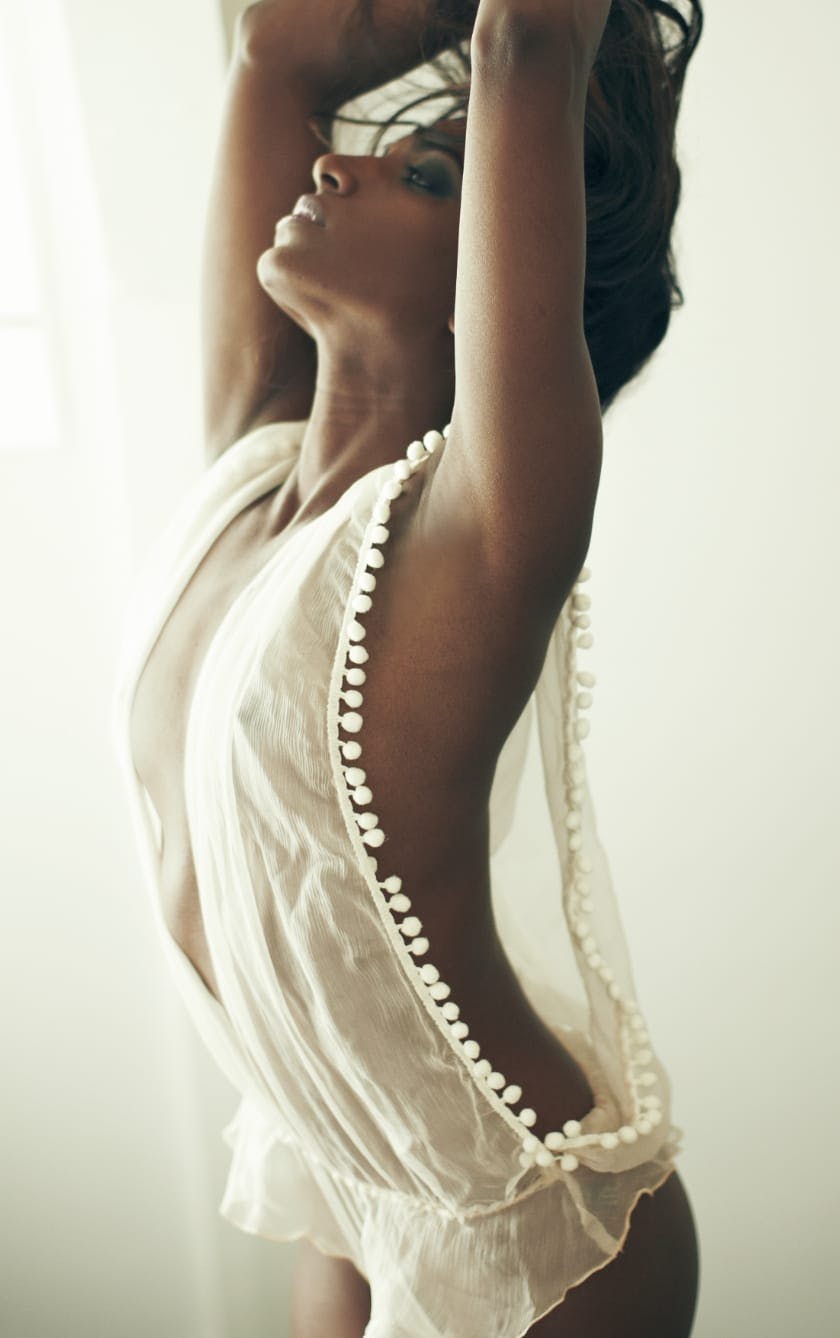 attractive woman stretching