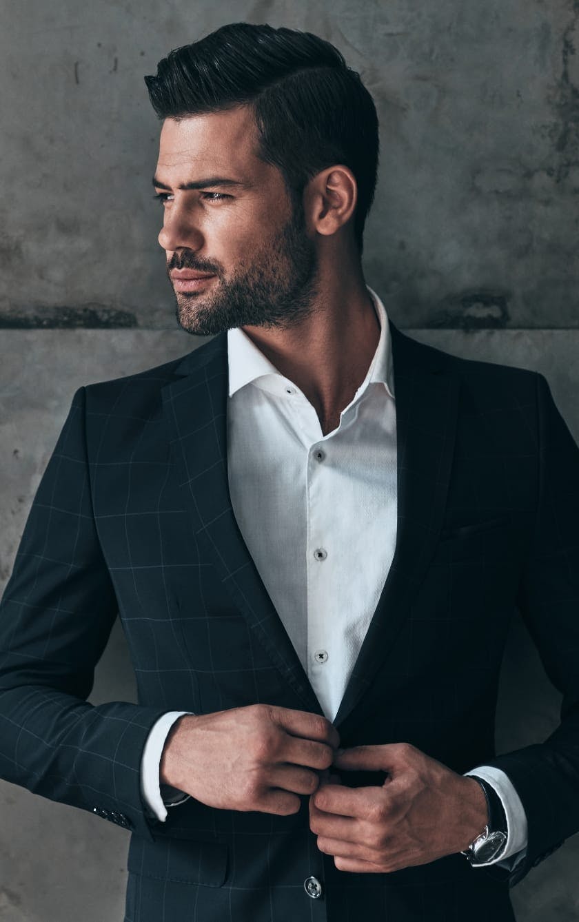 handsome man wearing suit