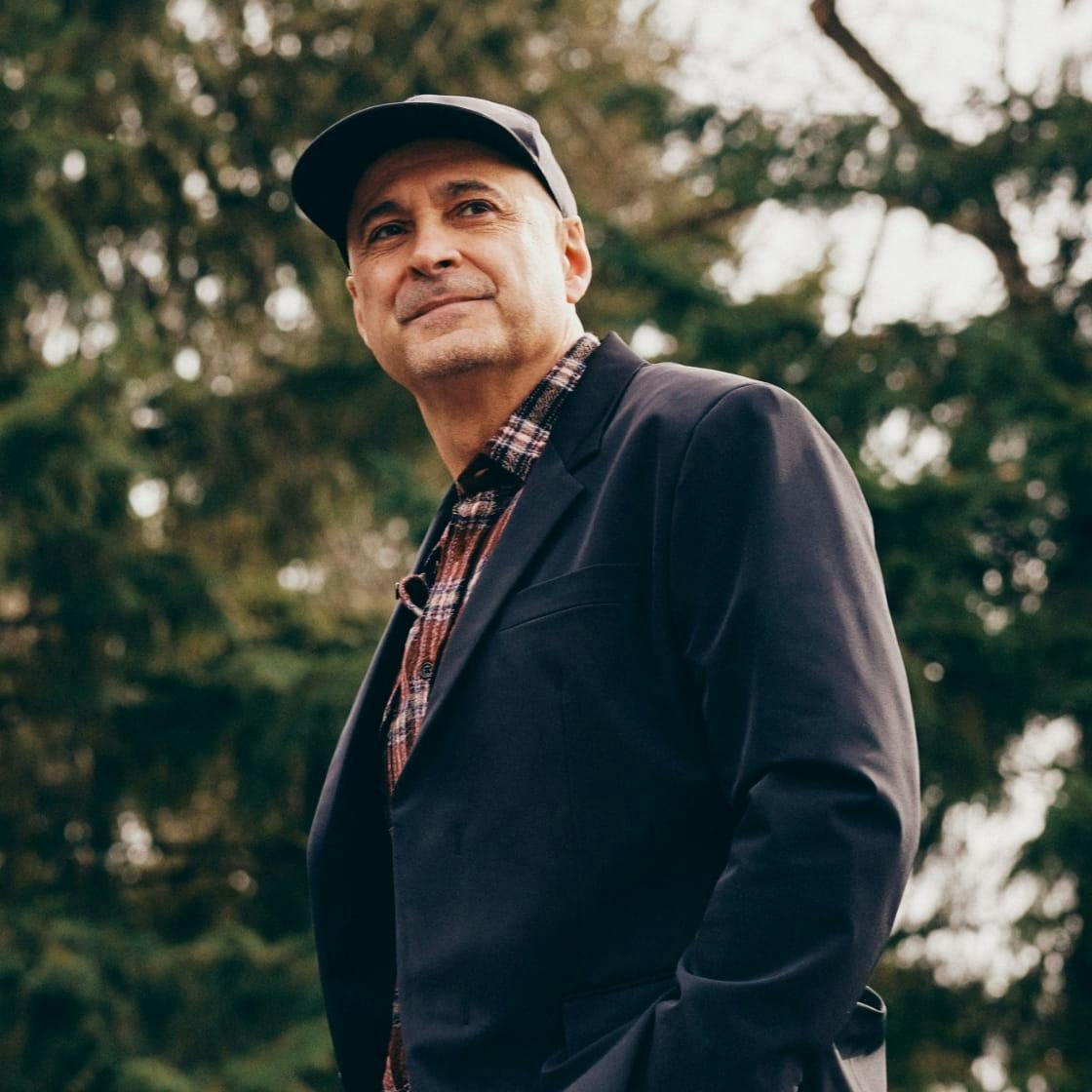 man smiling at the park