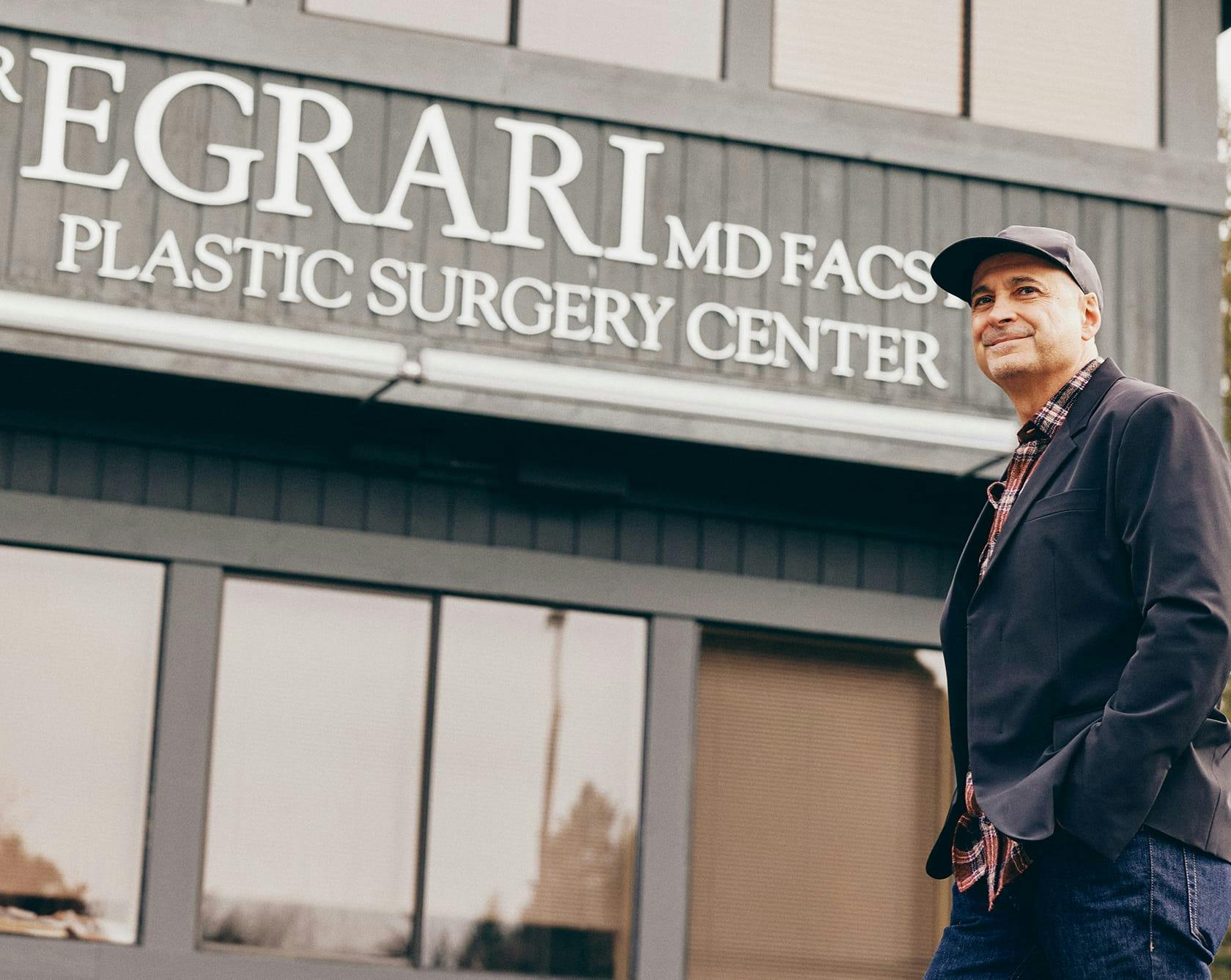 an image of Dr. Egrari standing outside of Egrari Plastic Surgery Center