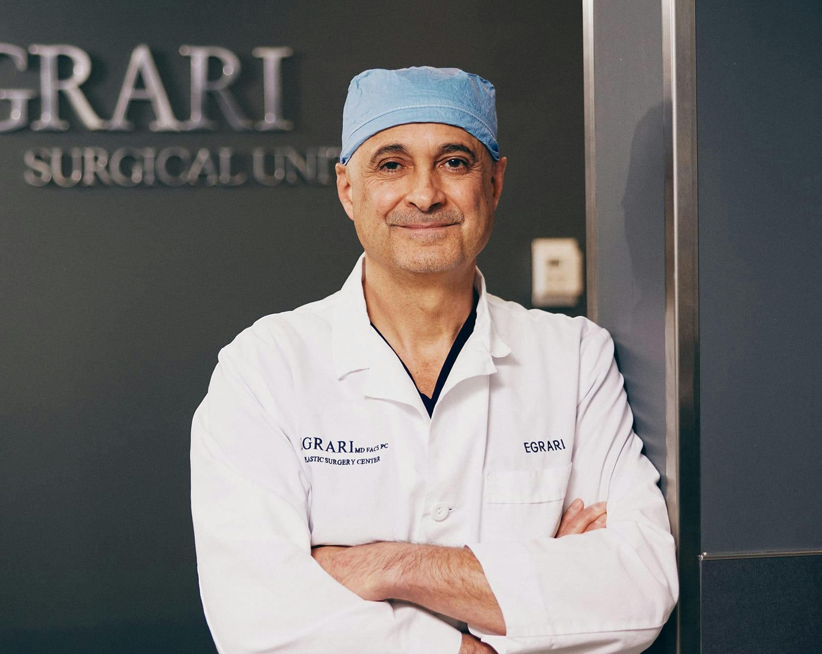 an image of Dr. Egrari in scrubs