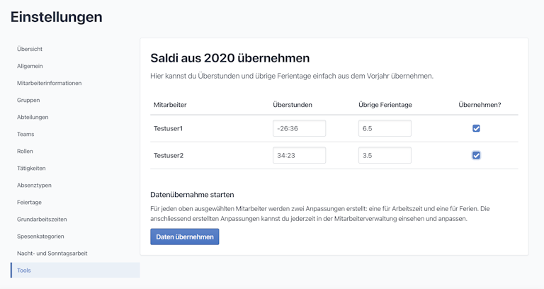 Automatisierte Datenübernahme