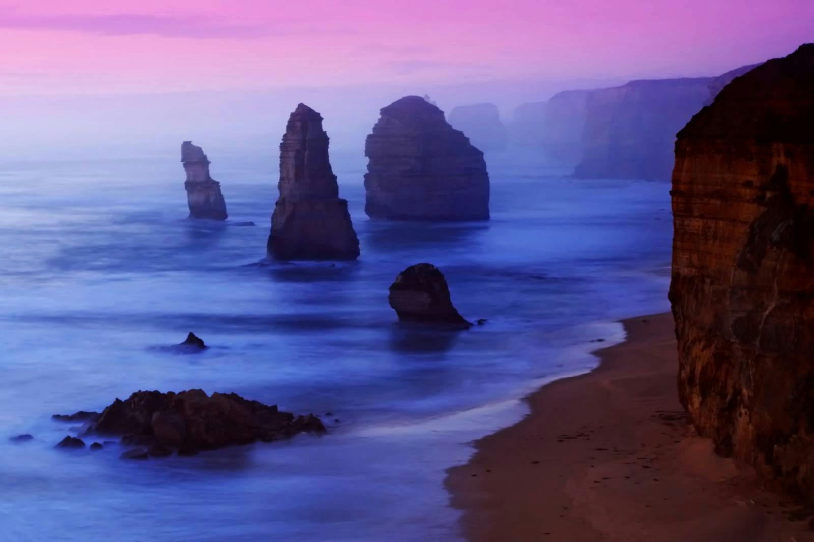 great ocean road at sunset