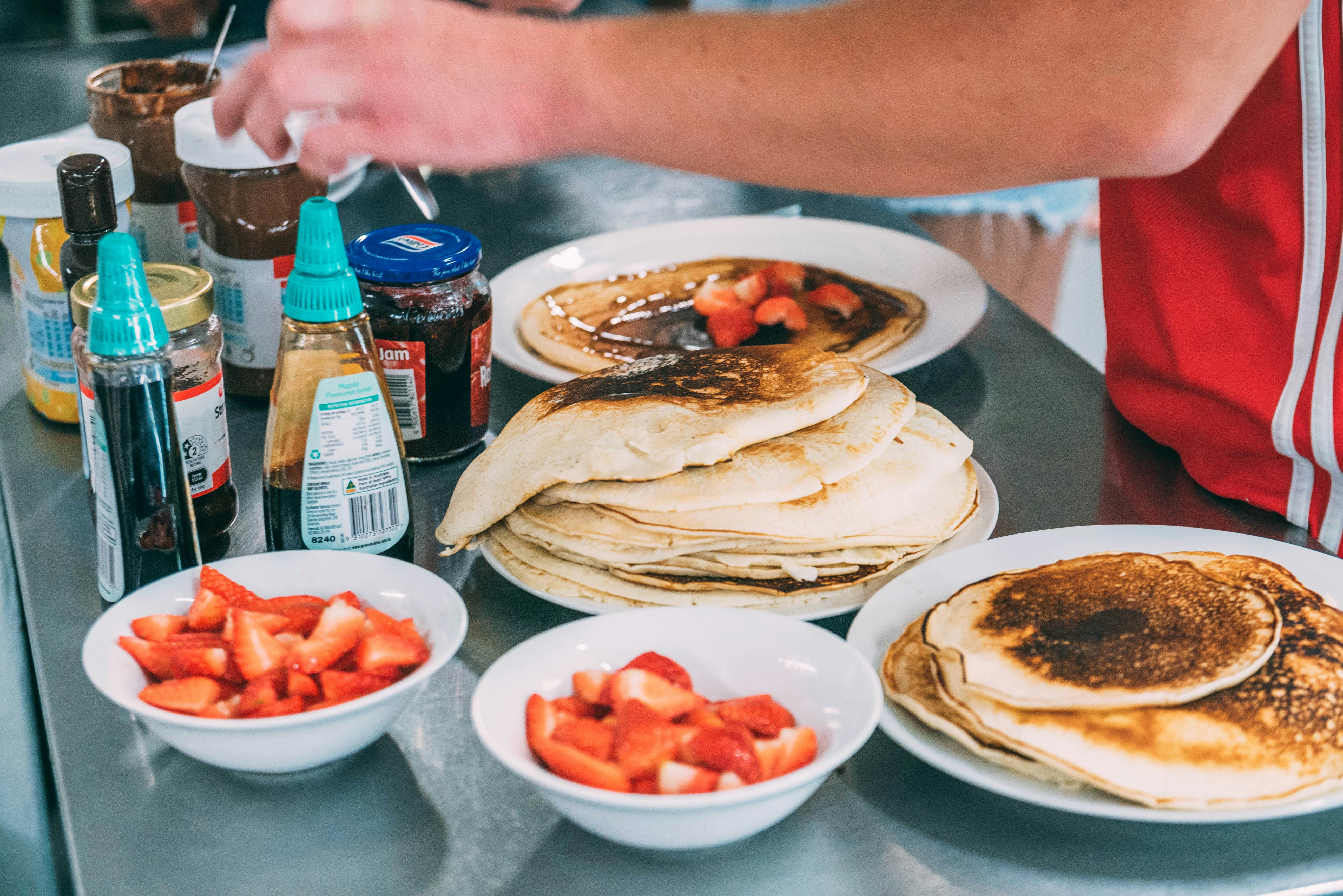 pancake breakfast at nomads sydney central accommodation