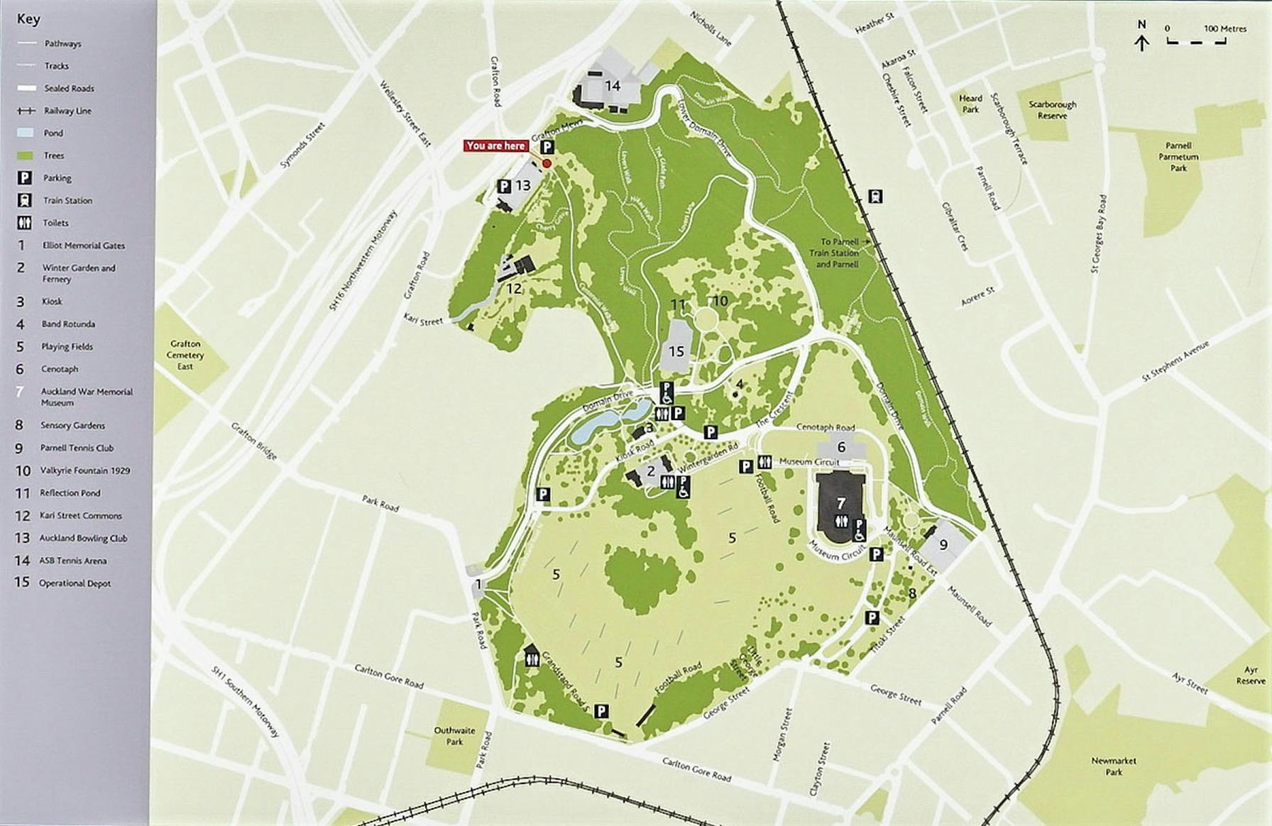 auckland domain map