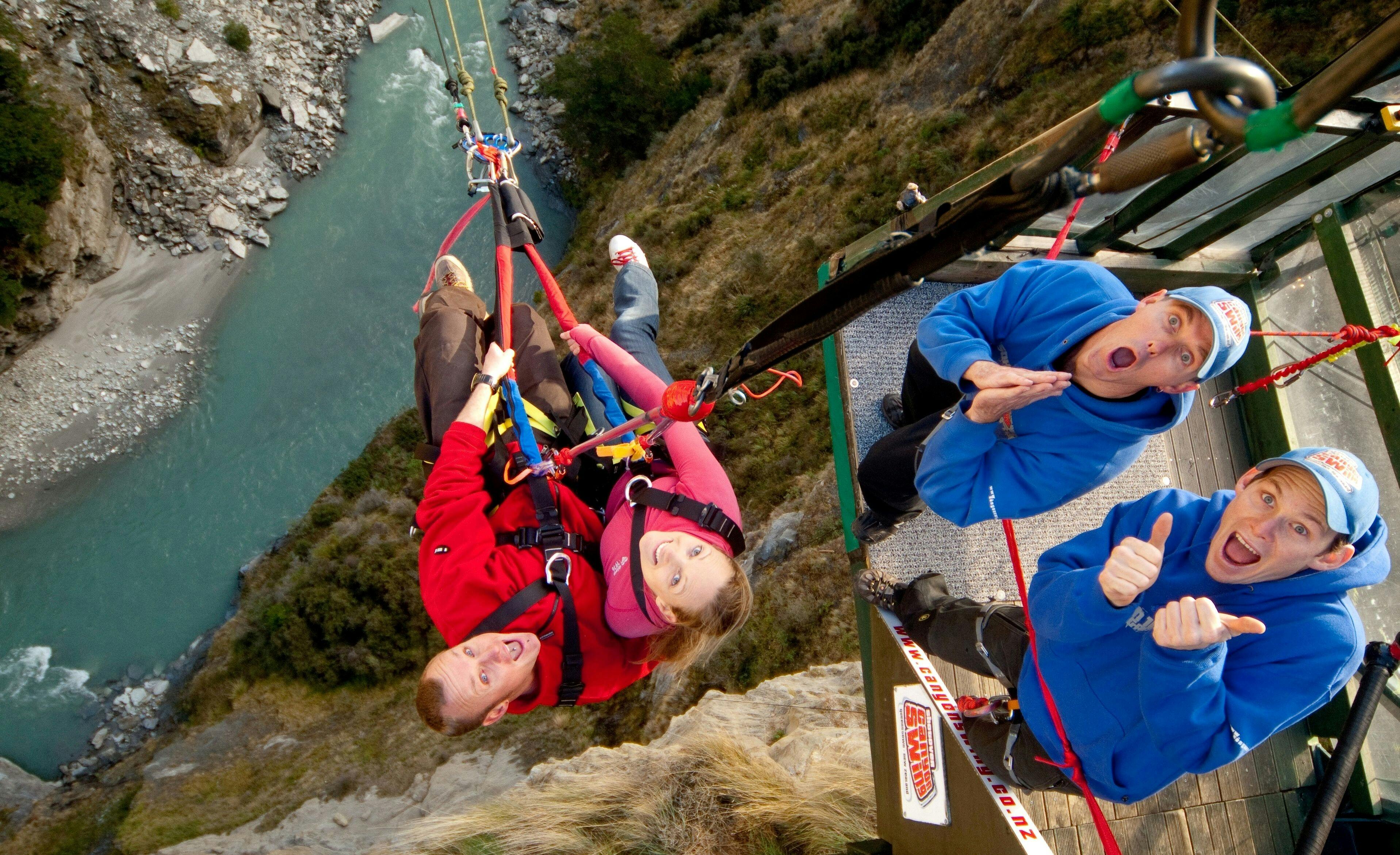 Couple Doing Tandem Jump With Shotover Canyon Swing