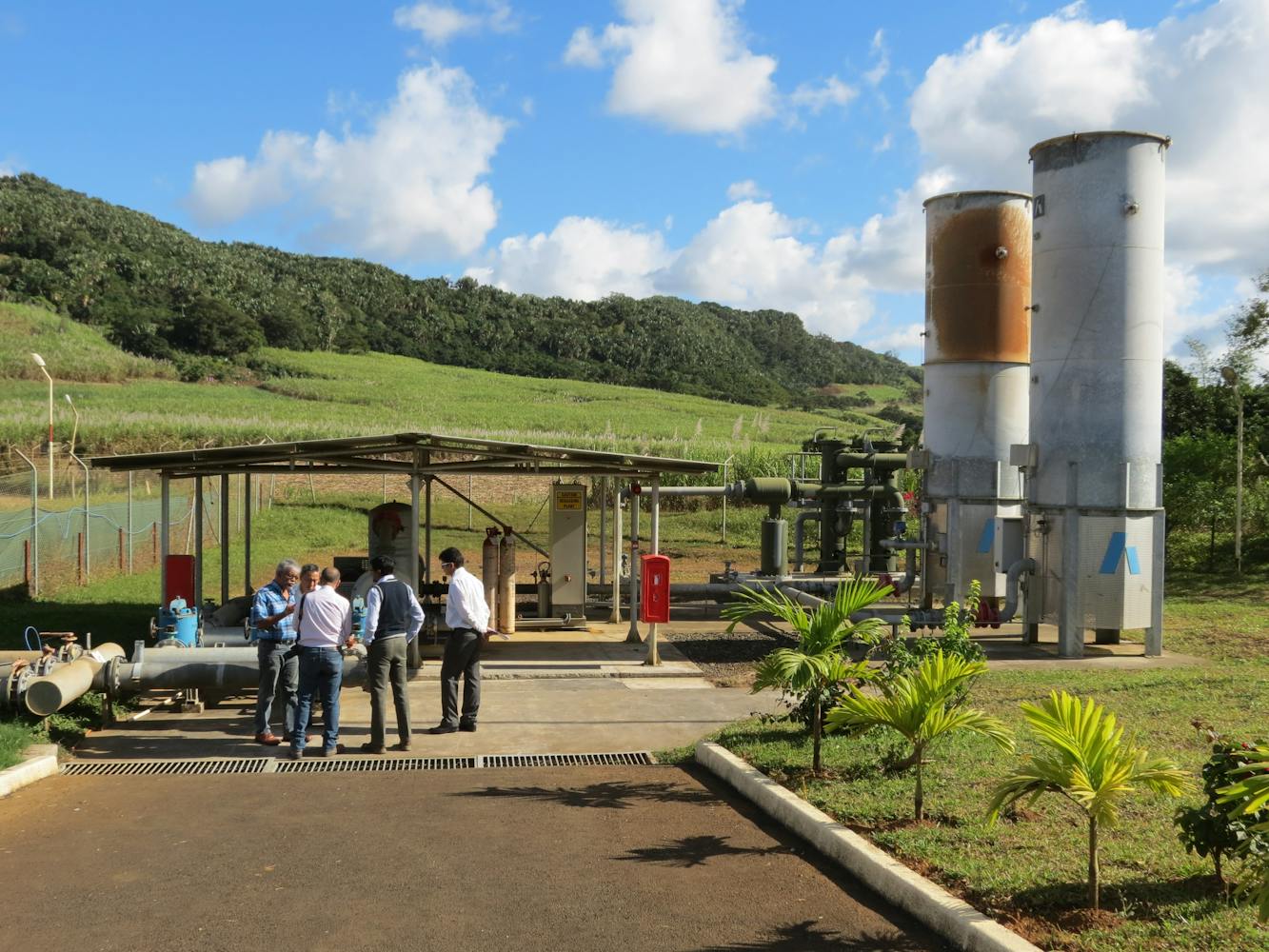 Towers for methane purification at a landfill in Mauritius