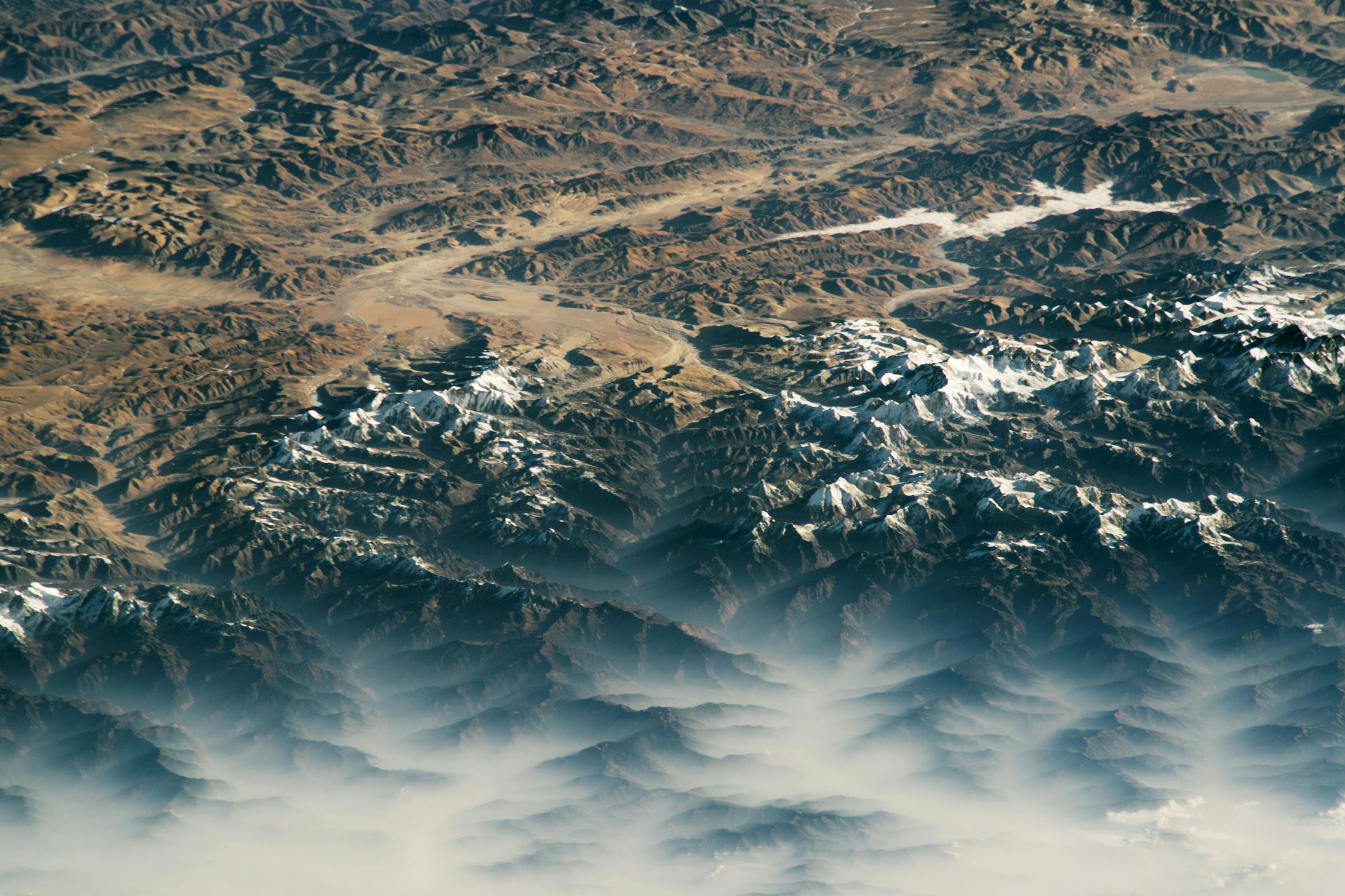 NASA photo of fog in the Himalayas