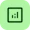 Icon with green background and statistics 