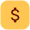 Icon with yellow background and a dollar sign
