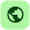 Icon green background and a globe