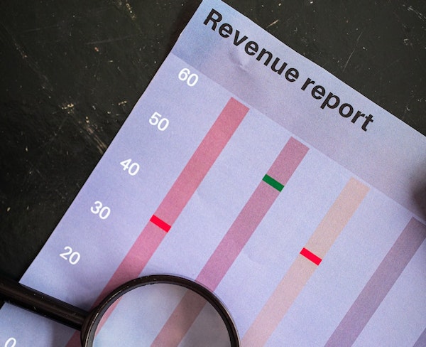 Revenue report being analyzed