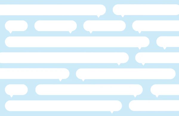 Speech bubbles on a blue background