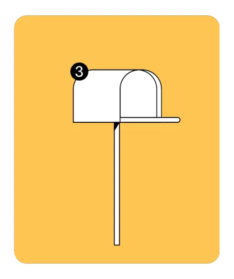 Animated illustration of a bird taking a message to a mailbox