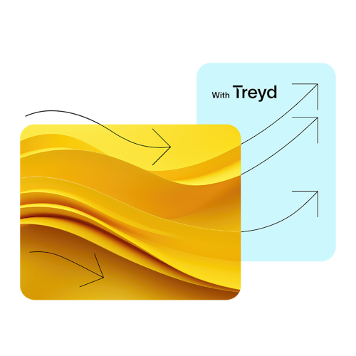 Image showing a fluctuating cash flow, that stabilizes after Treyd is used