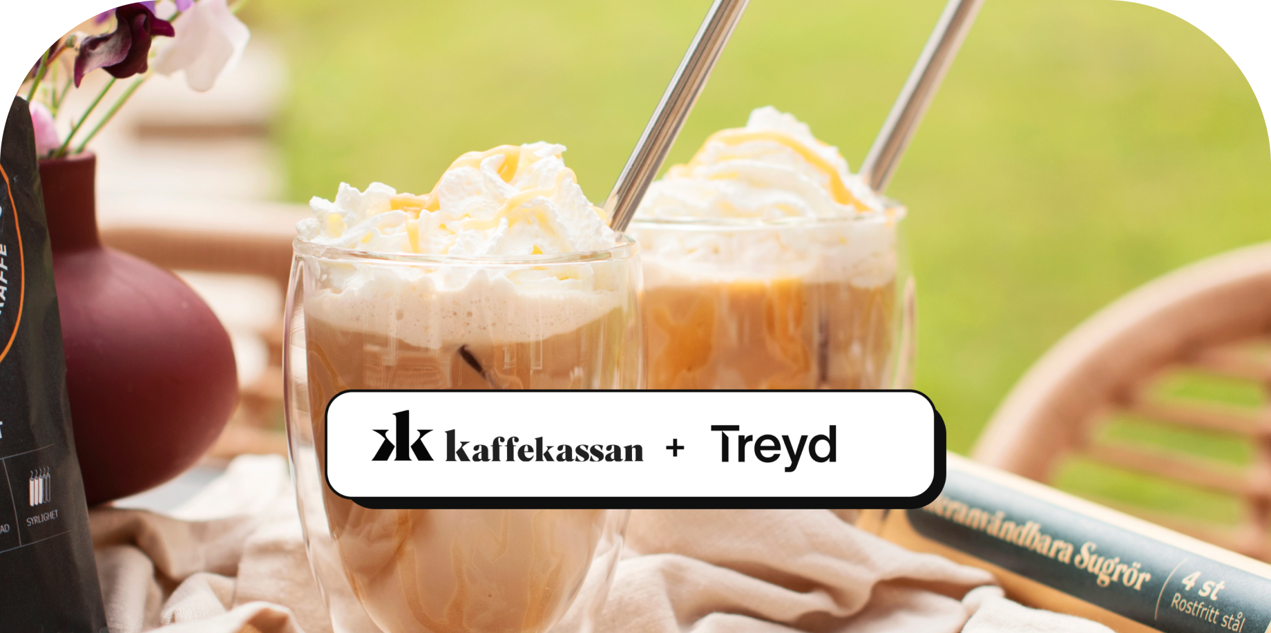 Two glasses of coffee with cream