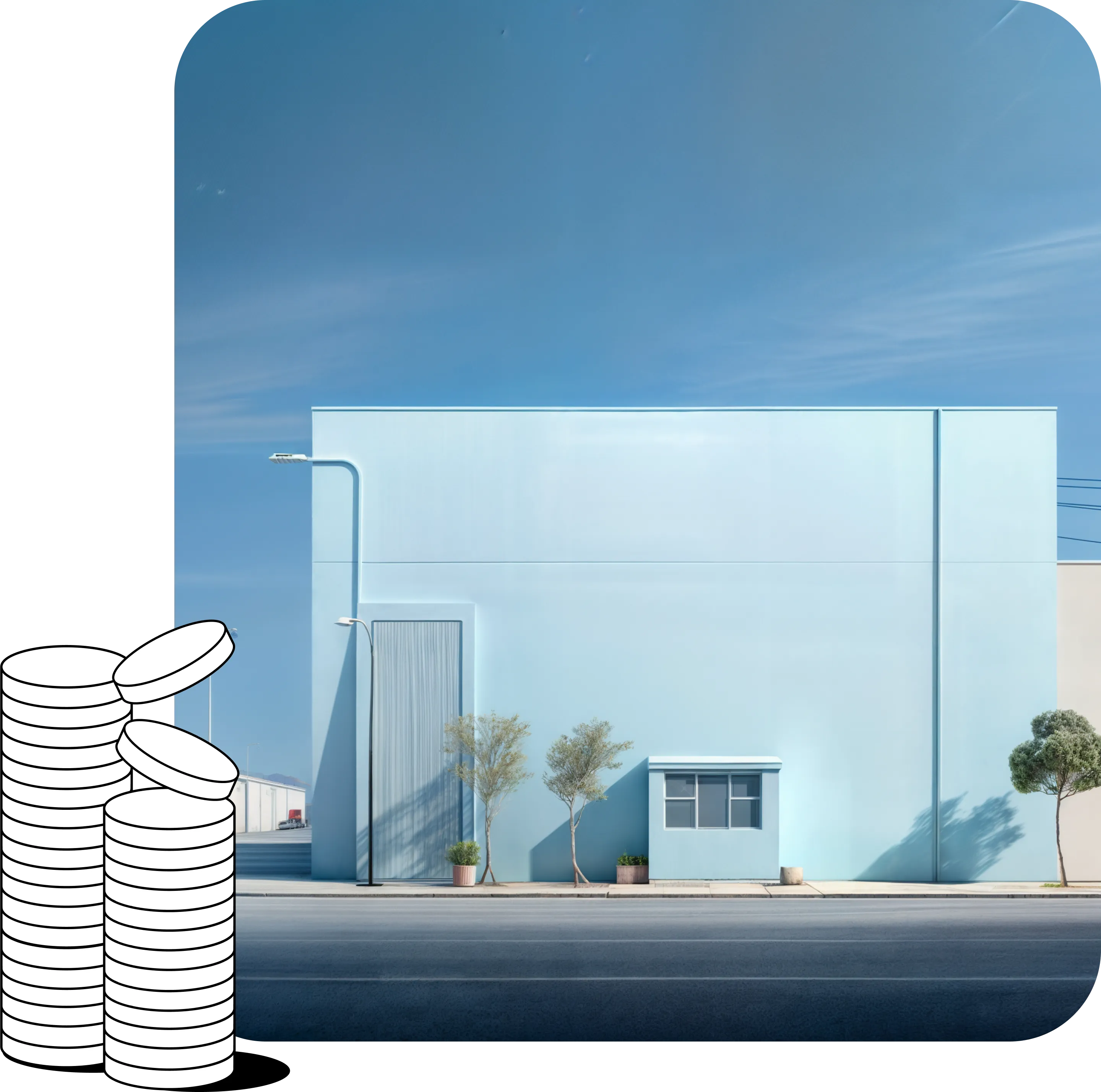 blue building