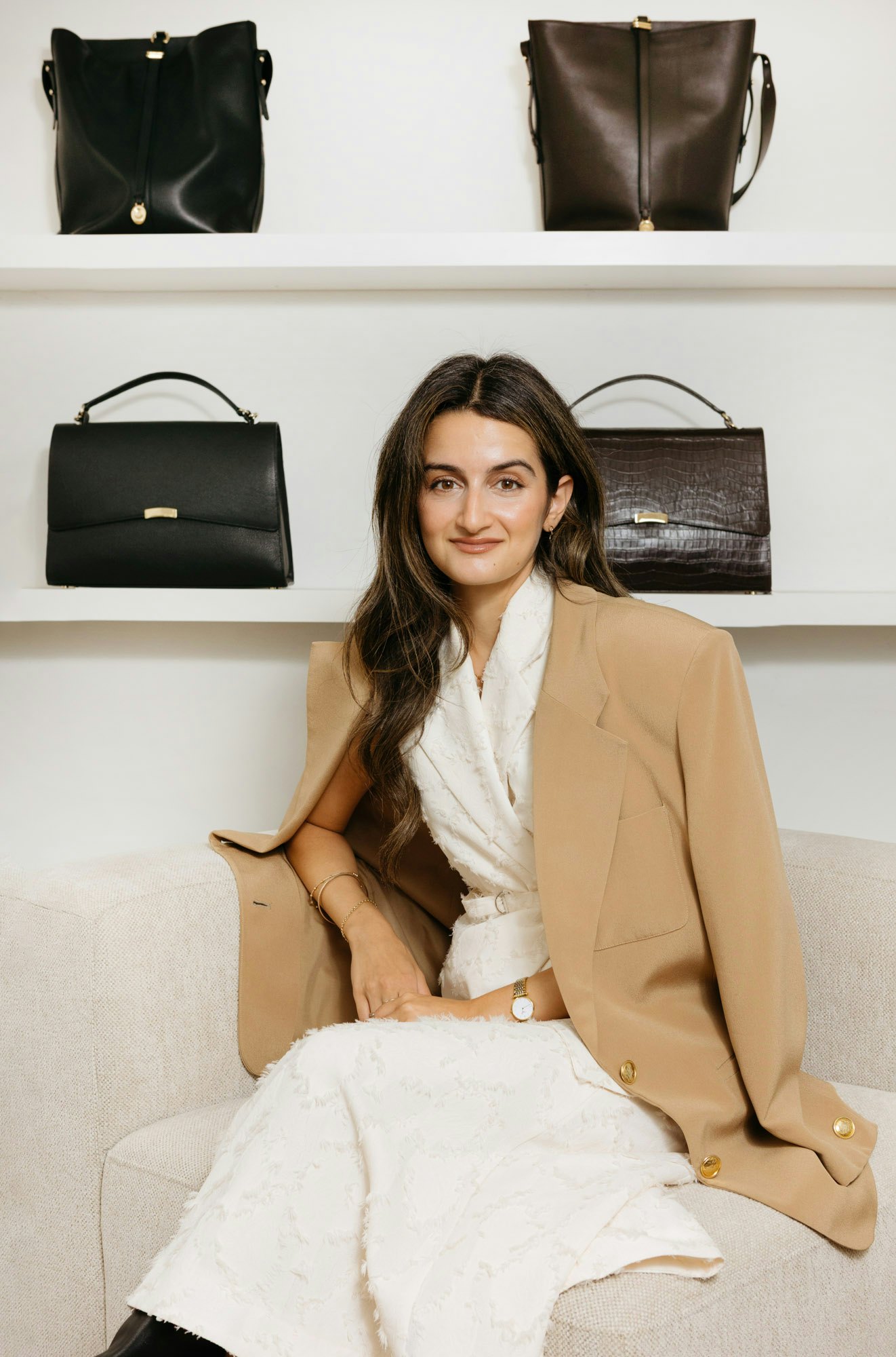 Persheng De Geer BY BANOO founder sitting in their showroom