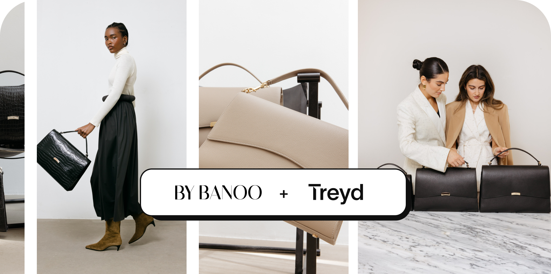 BY BANOO cover collage with bags and the founders