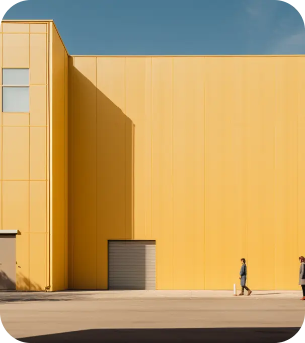 Two people walking next to a wall
