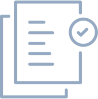 letters with check mark icon
