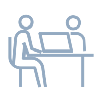 people at desk icon