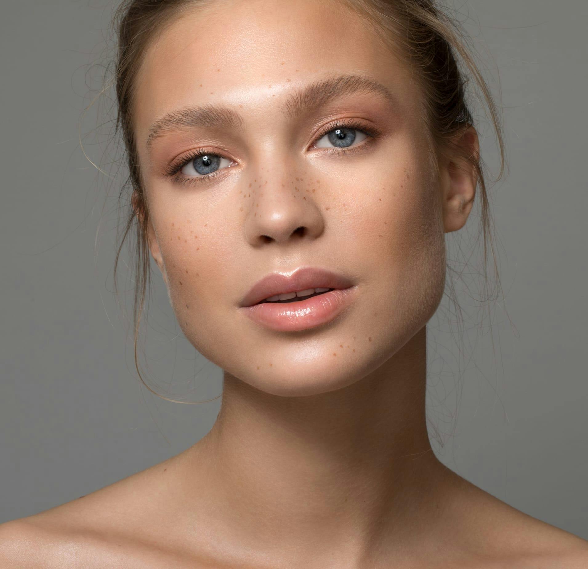 Closeup of Woman with Freckles